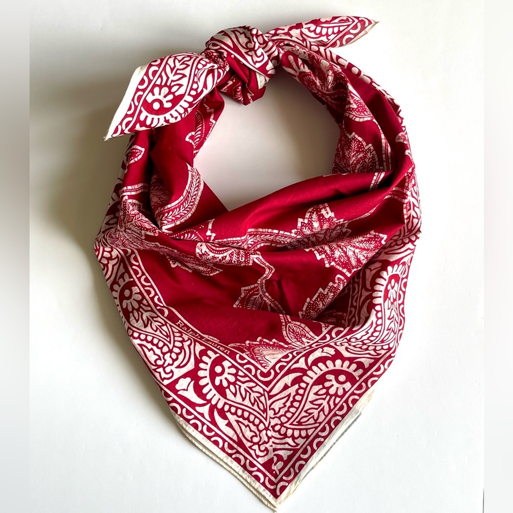 Vtg Polo Ralph Lauren Western Oversized Bandana Scarf 34” square